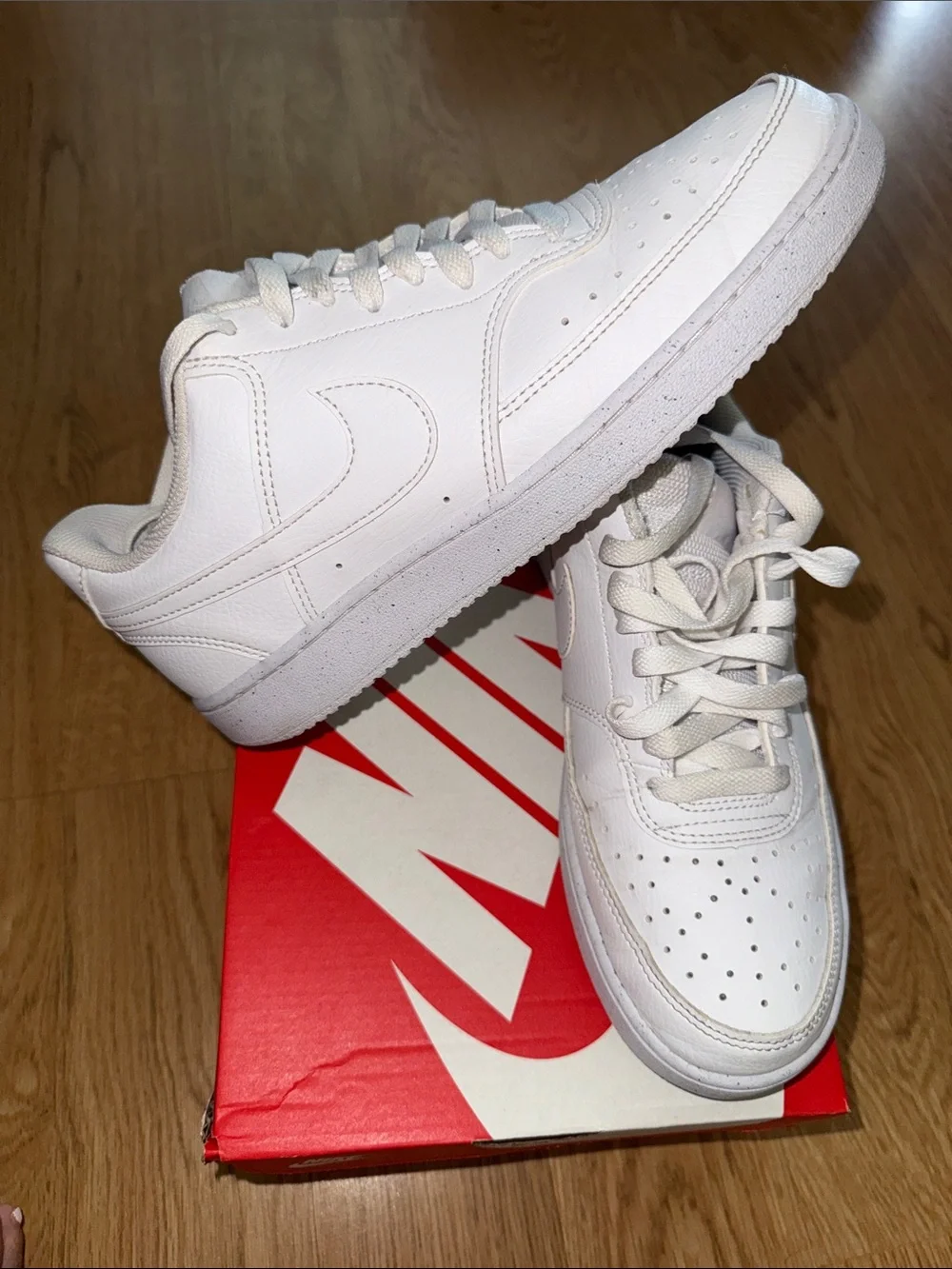 Nike White Low-Top Leather Sneakers